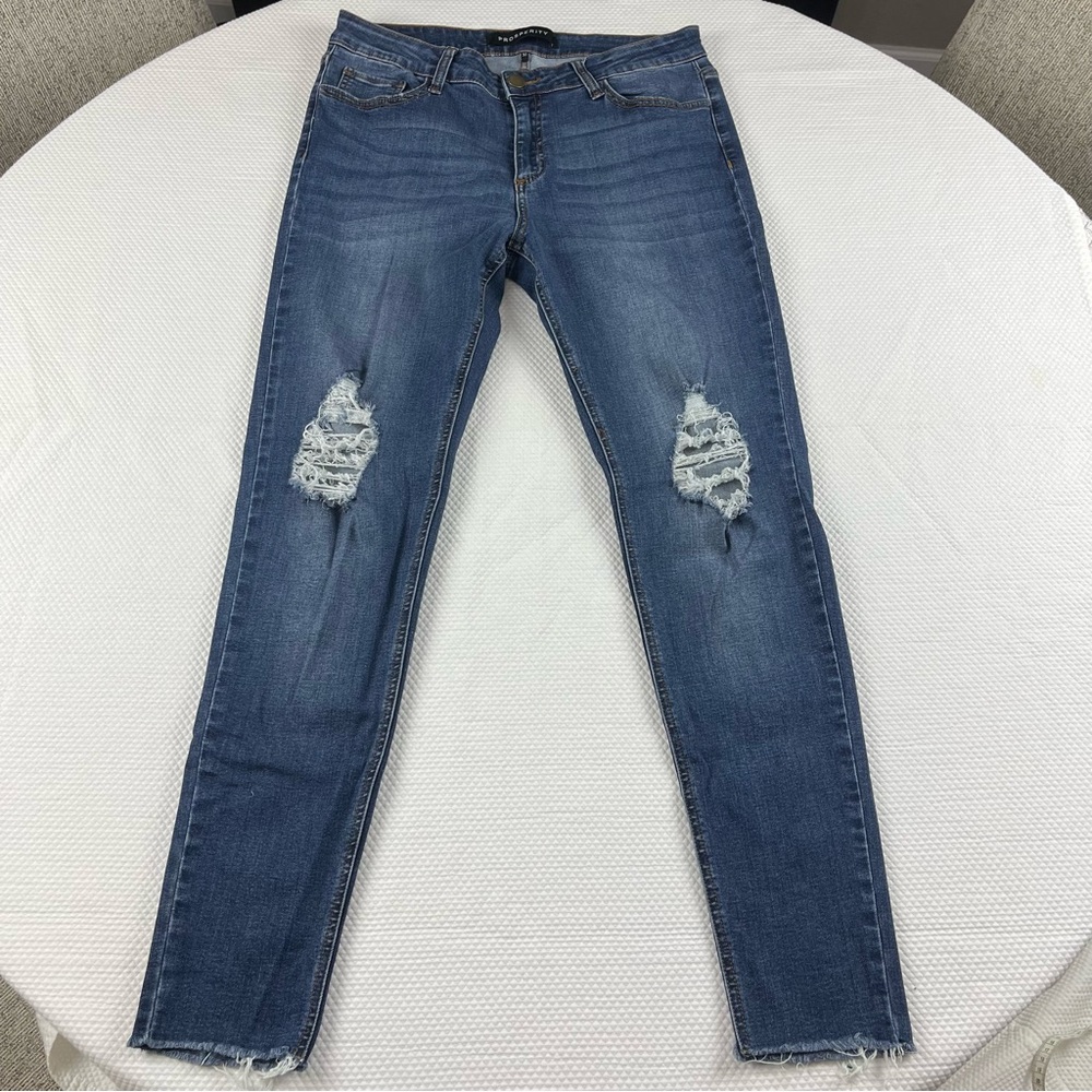Prosperity Women's Distressed Blue Skinny Jeans